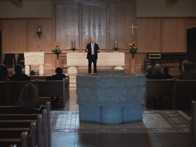 Pastor Jeff Ruby Preaching a Sermon in the Sanctuary of our Scottsdale, Arizona Lutheran Church La Casa de Cristo
