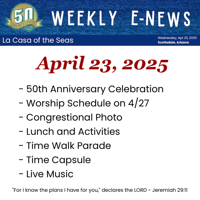 La Casa de Cristo's Weekly e-News for Apr 23, 2025